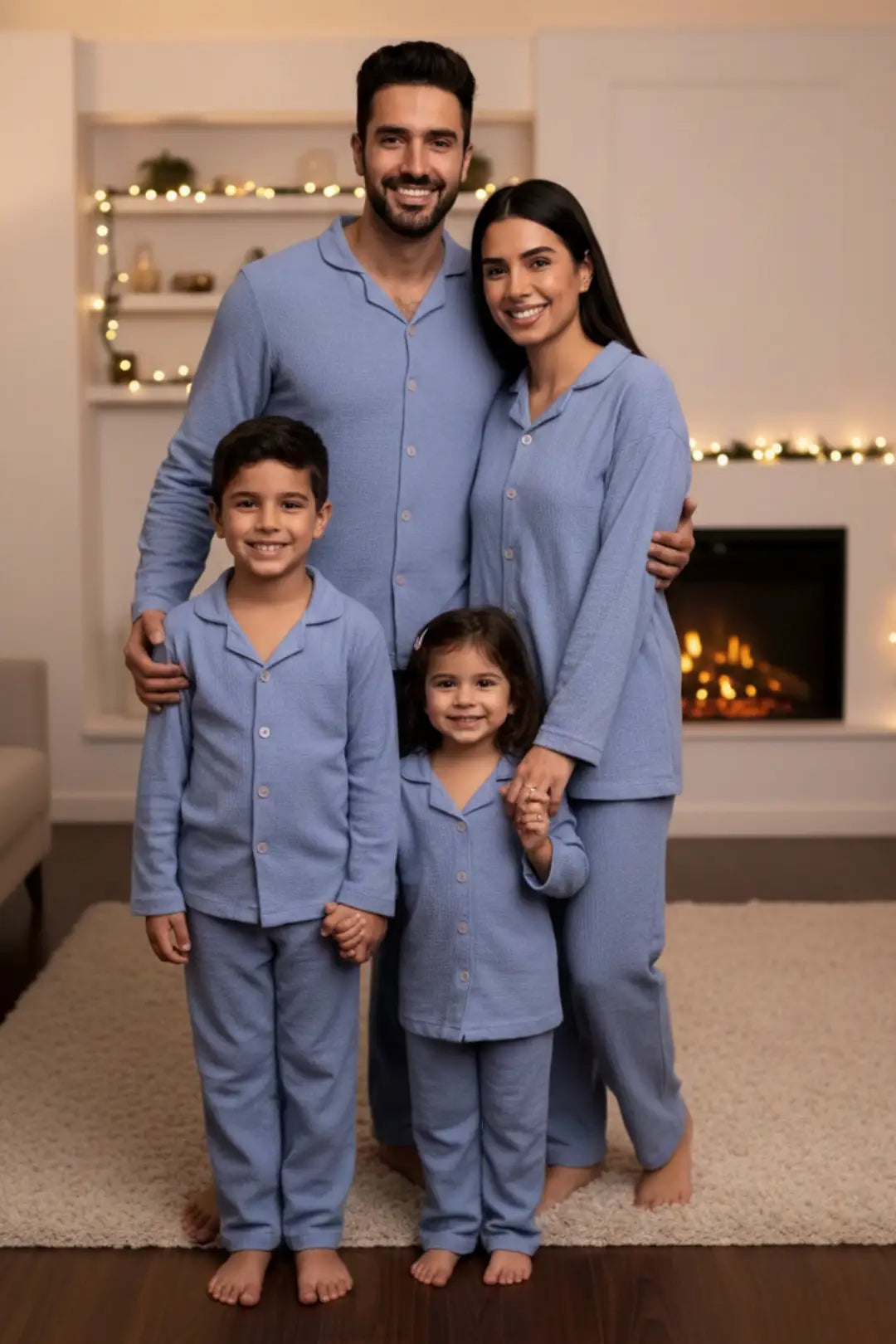 Steal Blue Muslin Cotton Pyjama Set