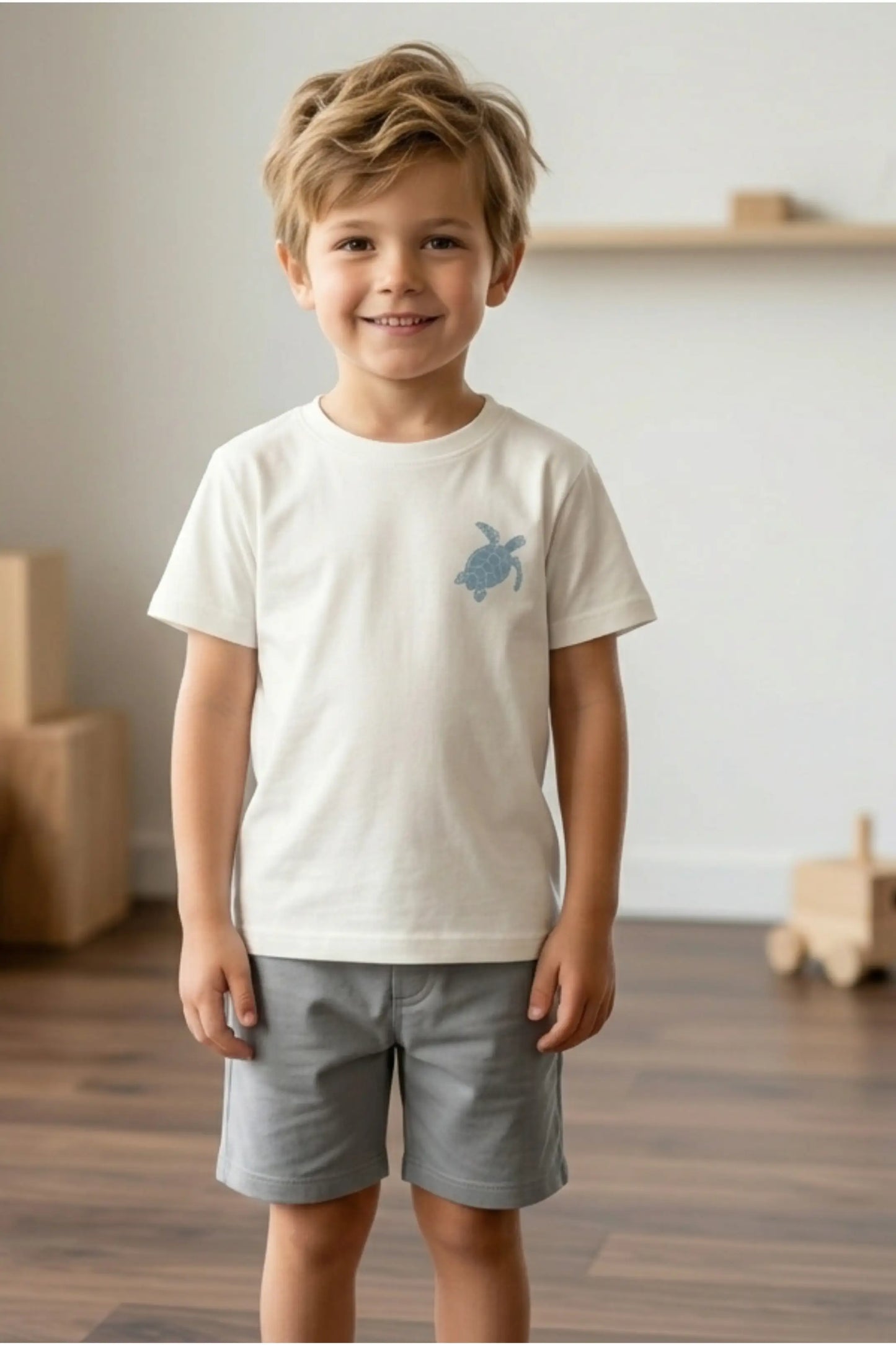 White Ocean tortoyse Shorts Sets