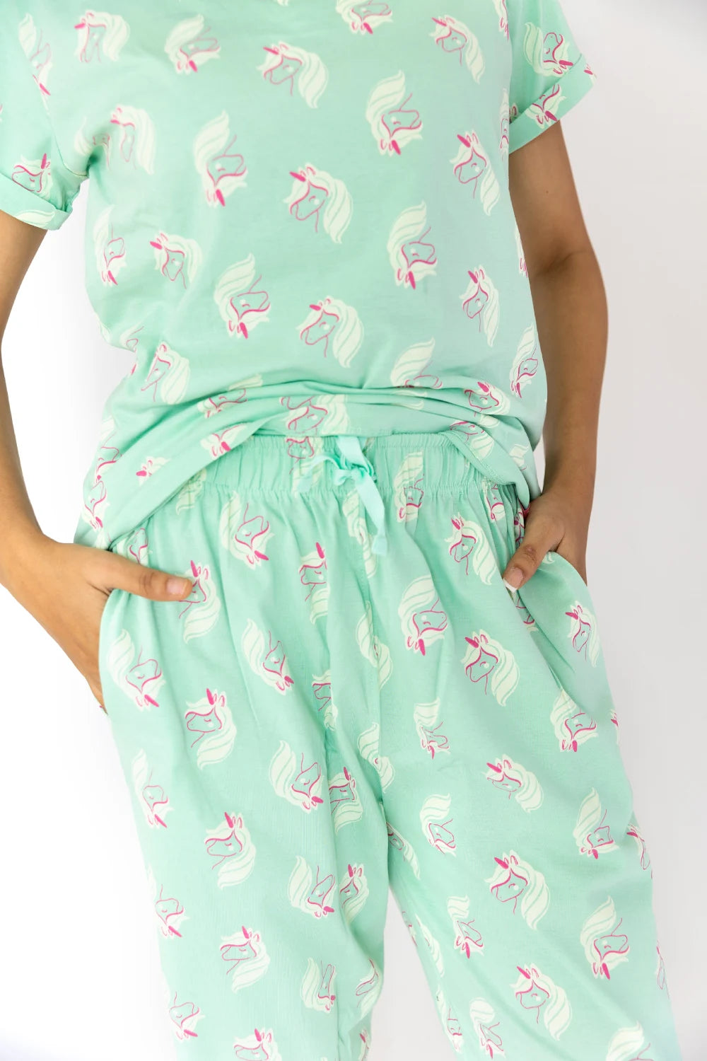 Green Cotton Capri Nightwear Set