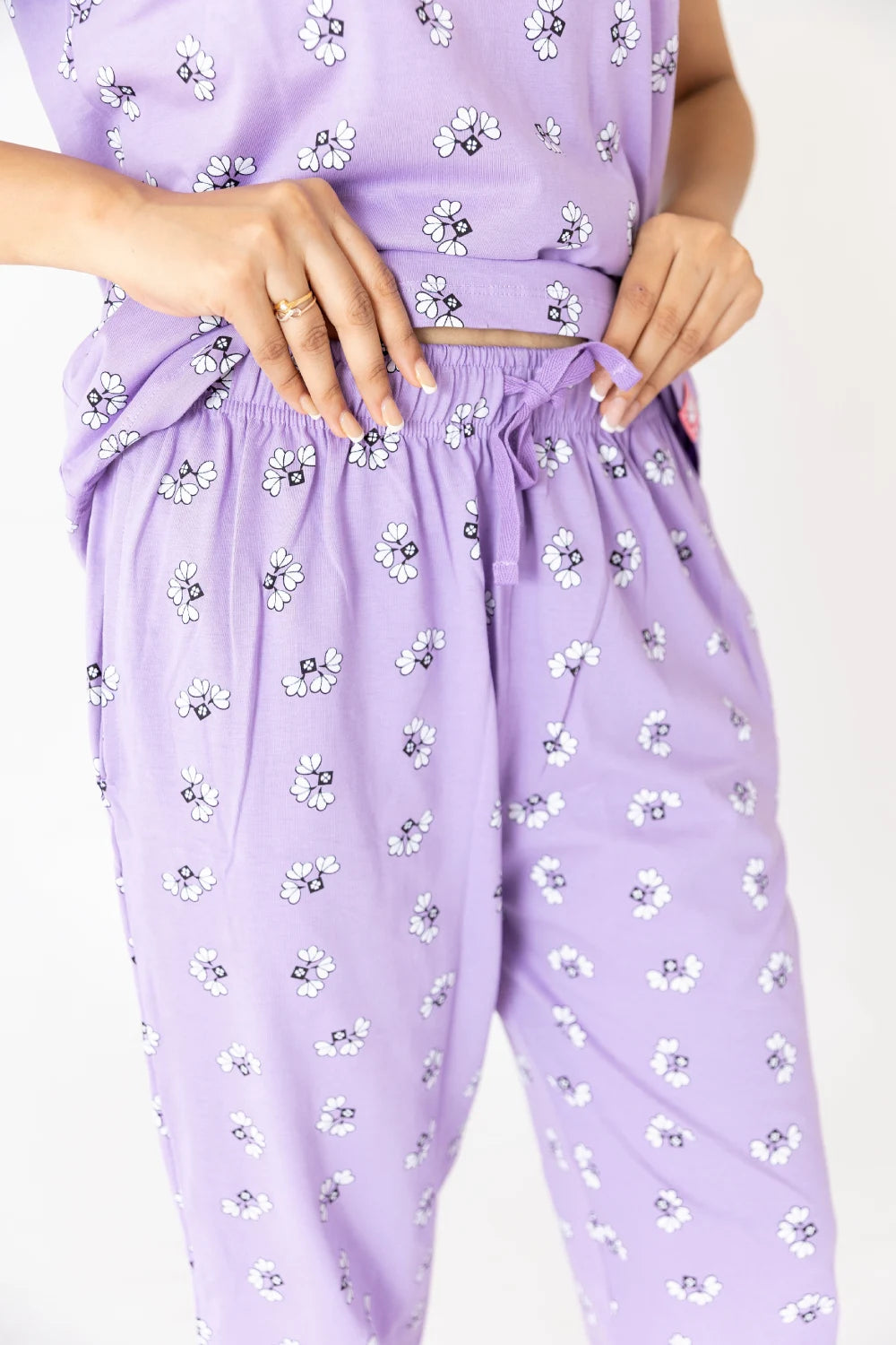 Lavender Cotton Capri Nightwear Set