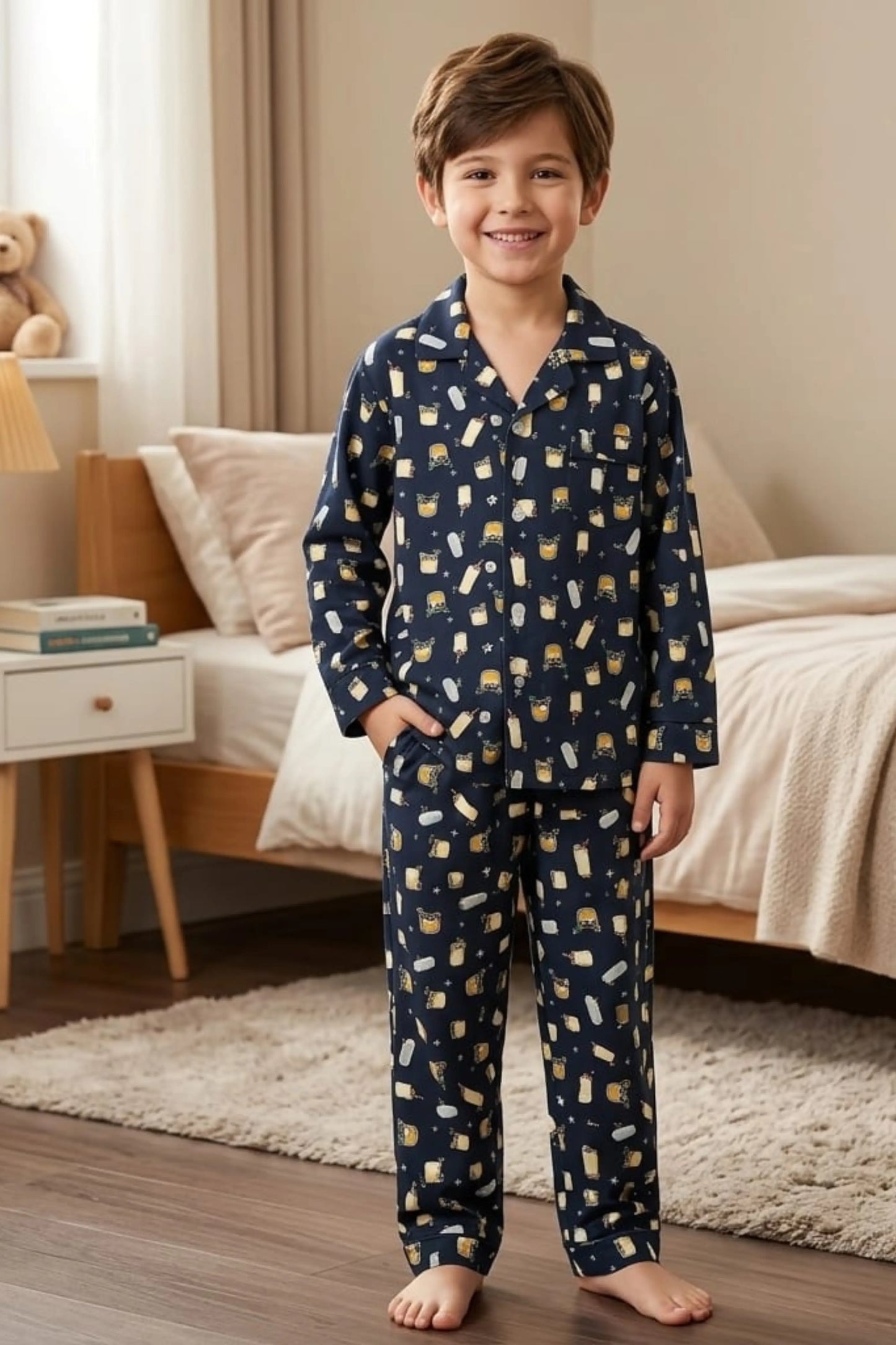 Mocktails Fleece Cotton Pyjama Sets