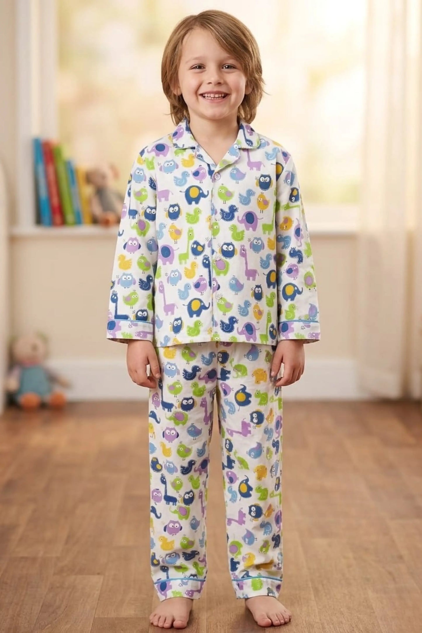 White Animals Pyjama Sets