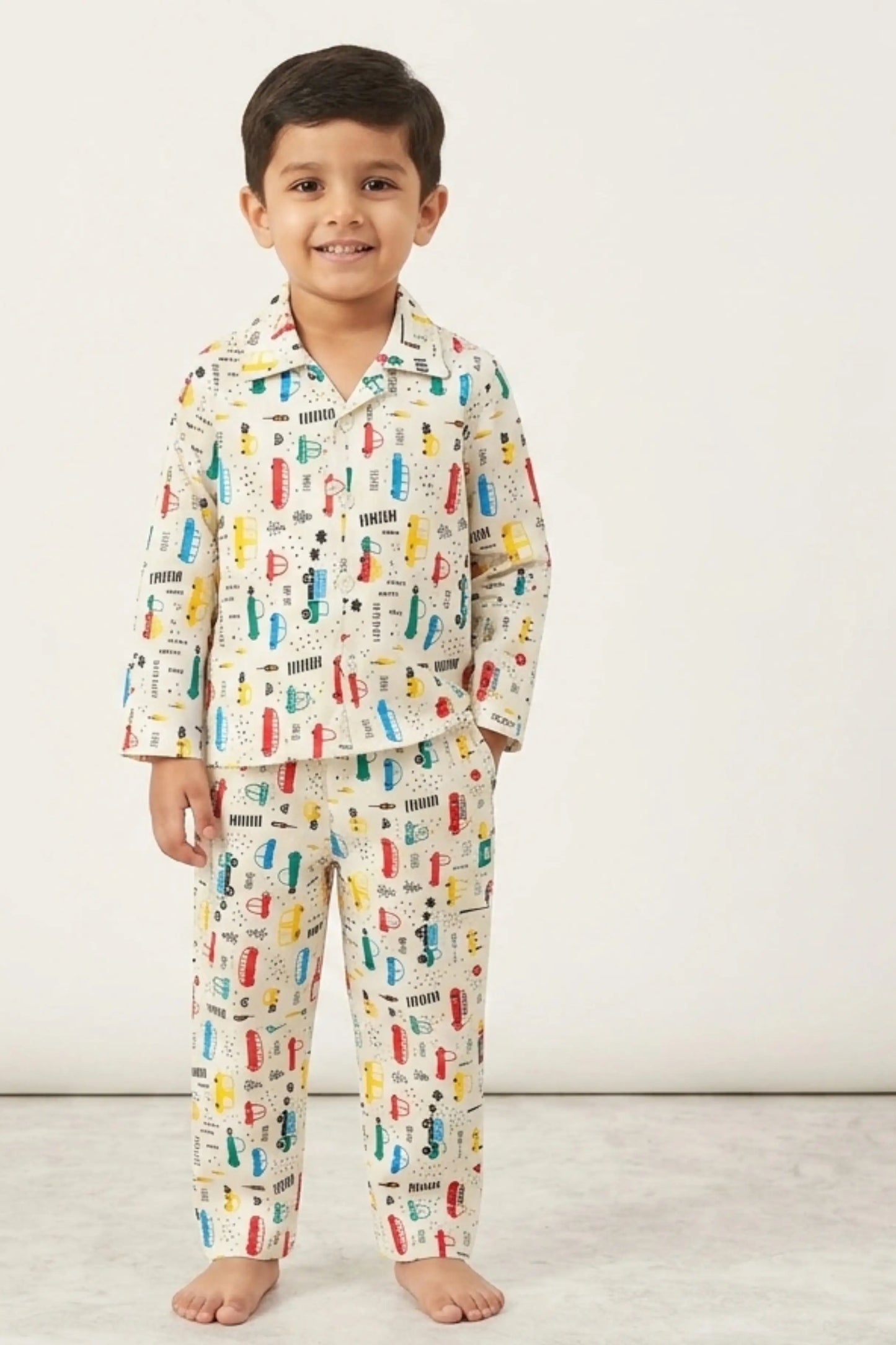White Cars Pyjama Sets