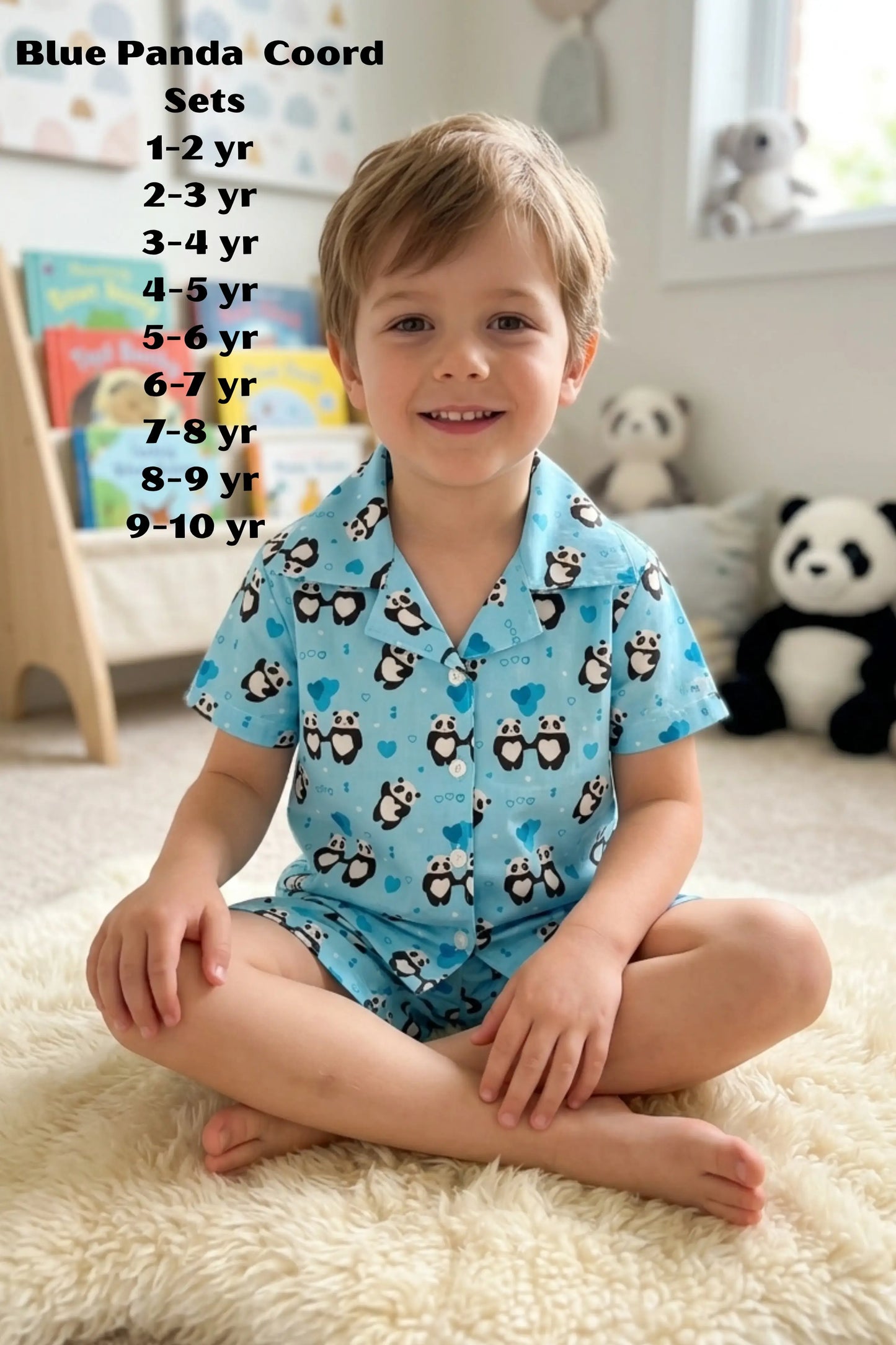 Blue Panda Shorts Sets
