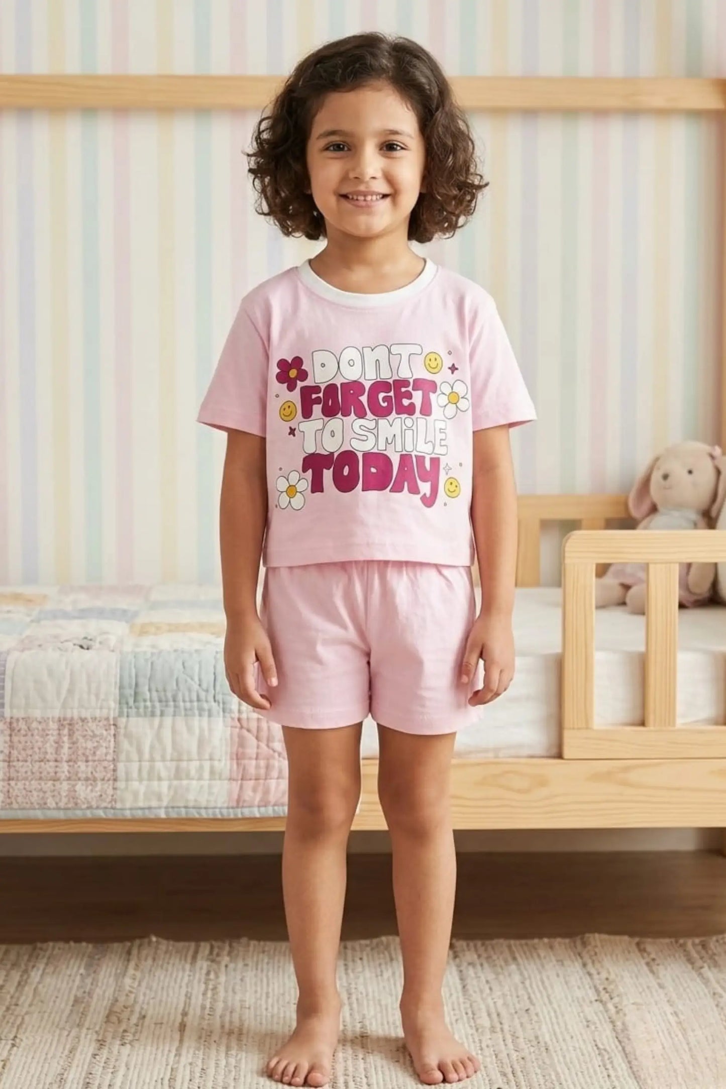 Don't Forget to Smile Shorts Sets