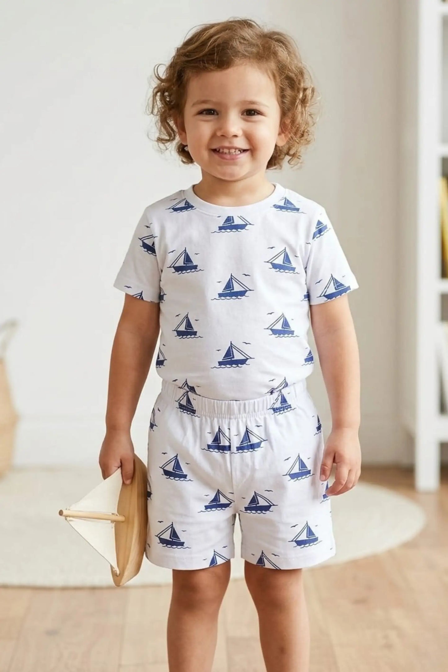 Blue Boat Shorts Sets