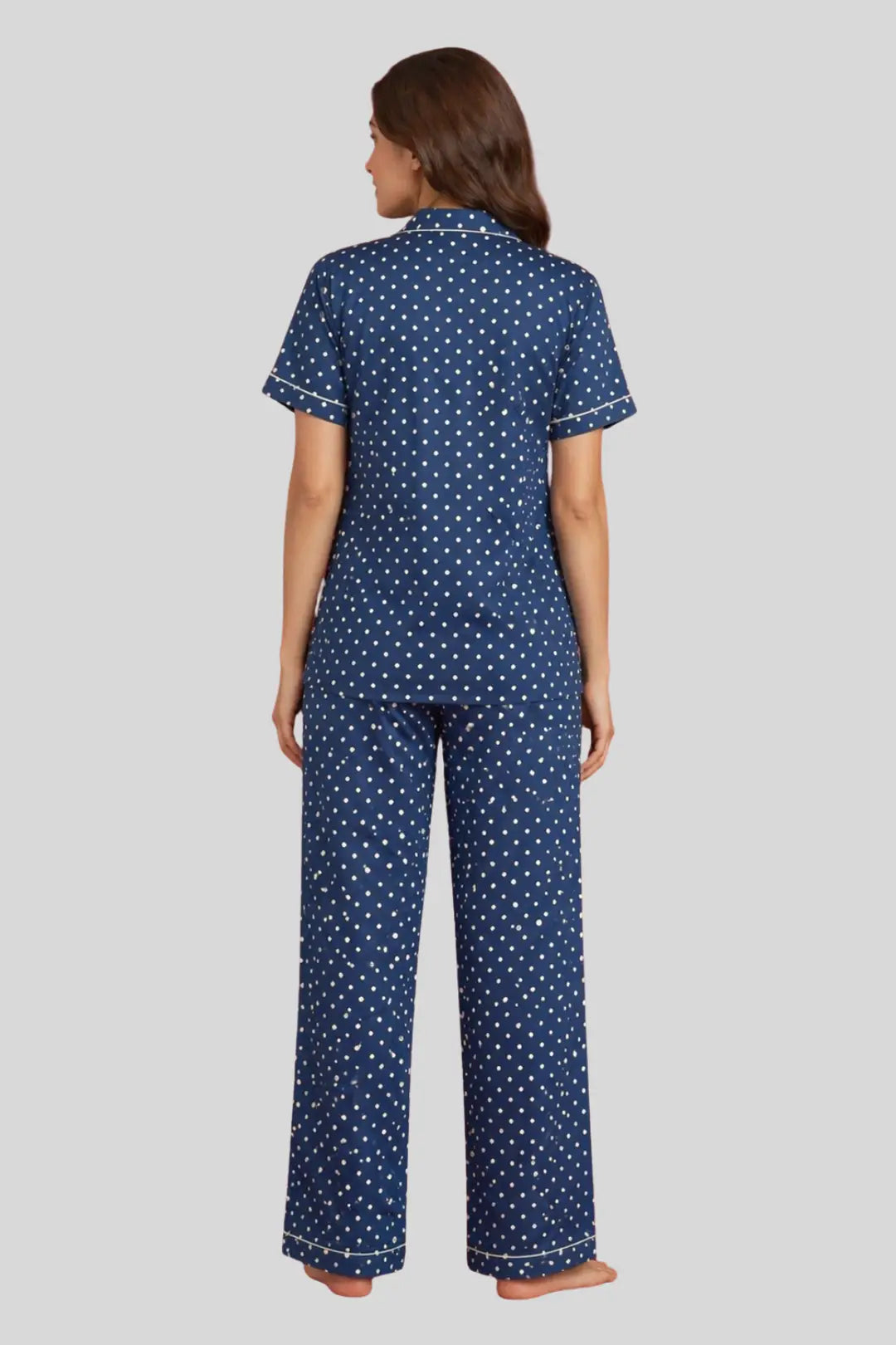 Blue Polka Full Pant Pure Cotton