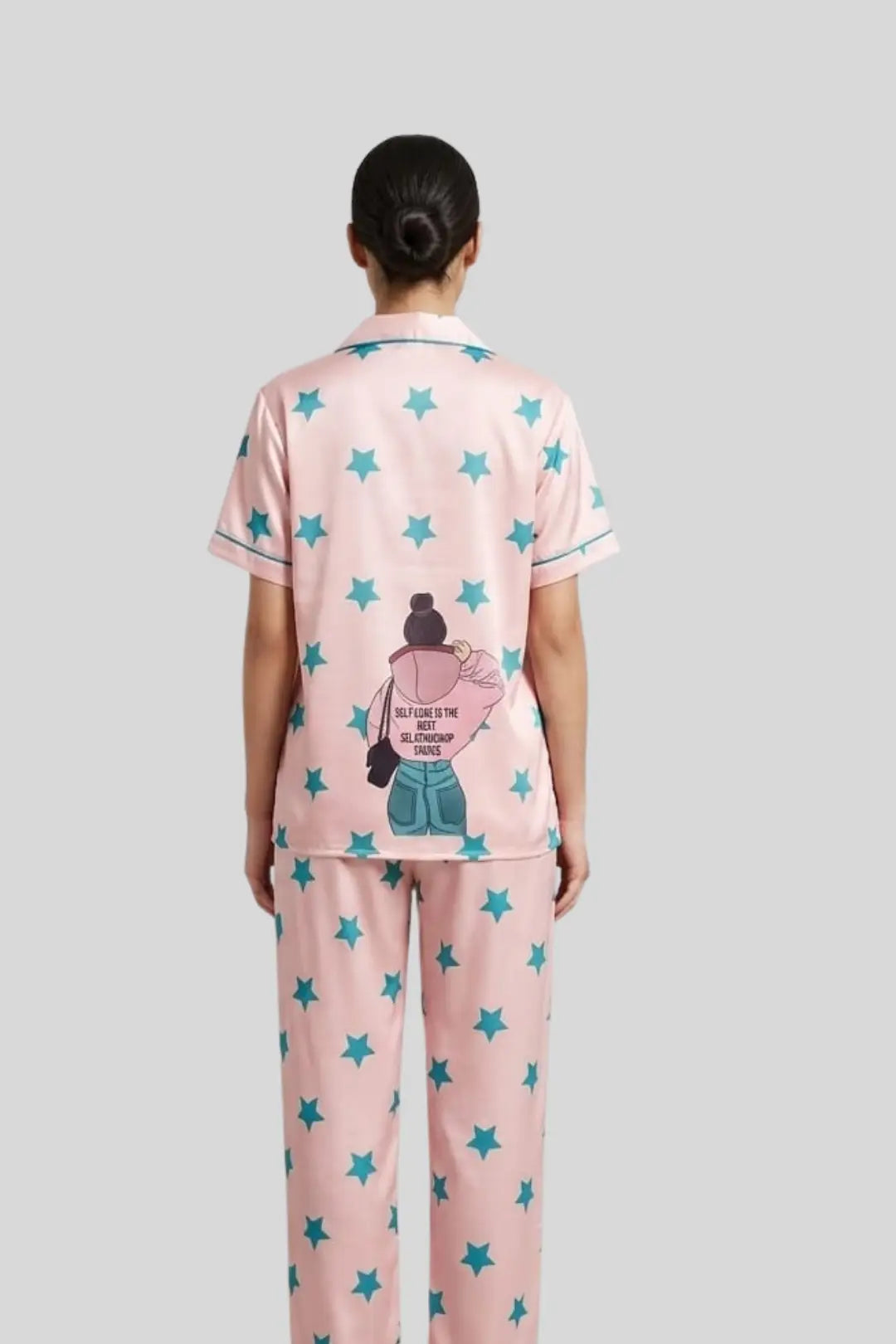 Pink Green Star Pyjama Set