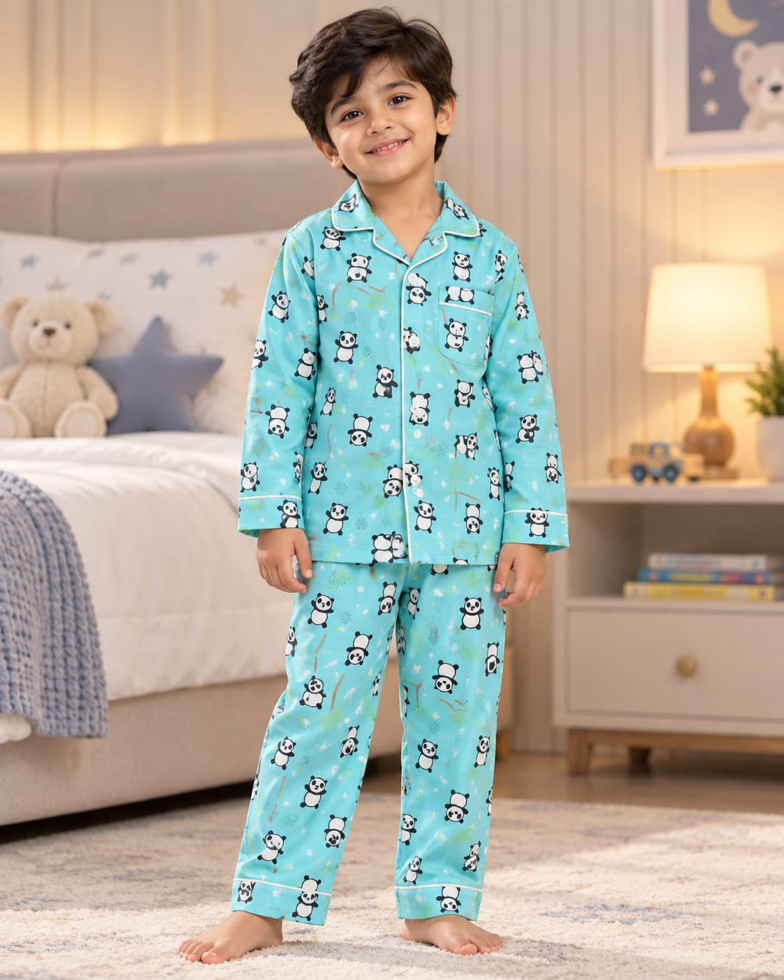 Sky Blue Panda Full Pants