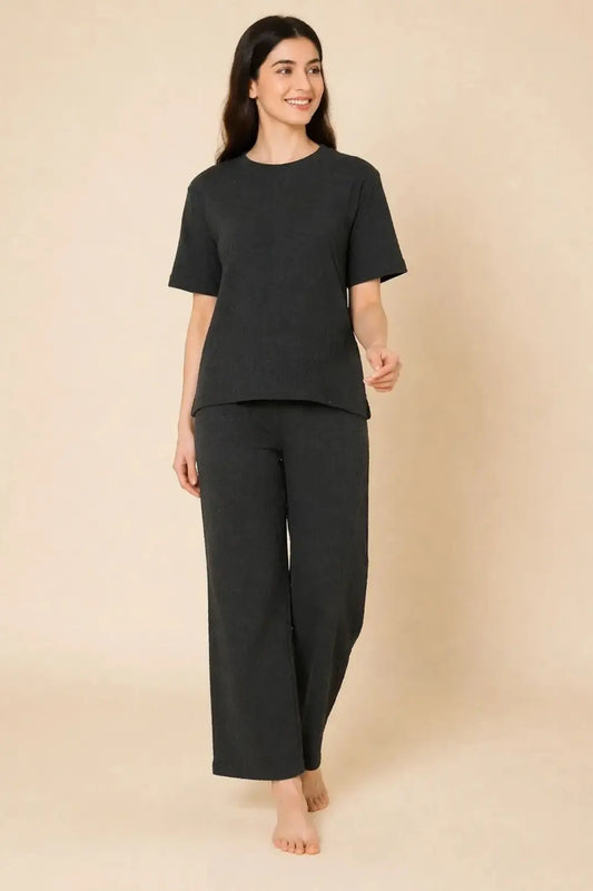 Black full pants Co-ord set