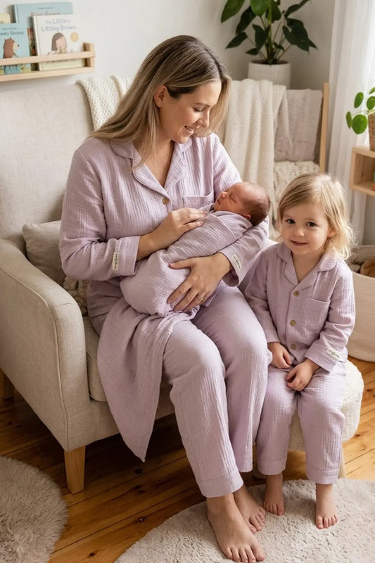 Purple Muslin Cotton Pyjama Set