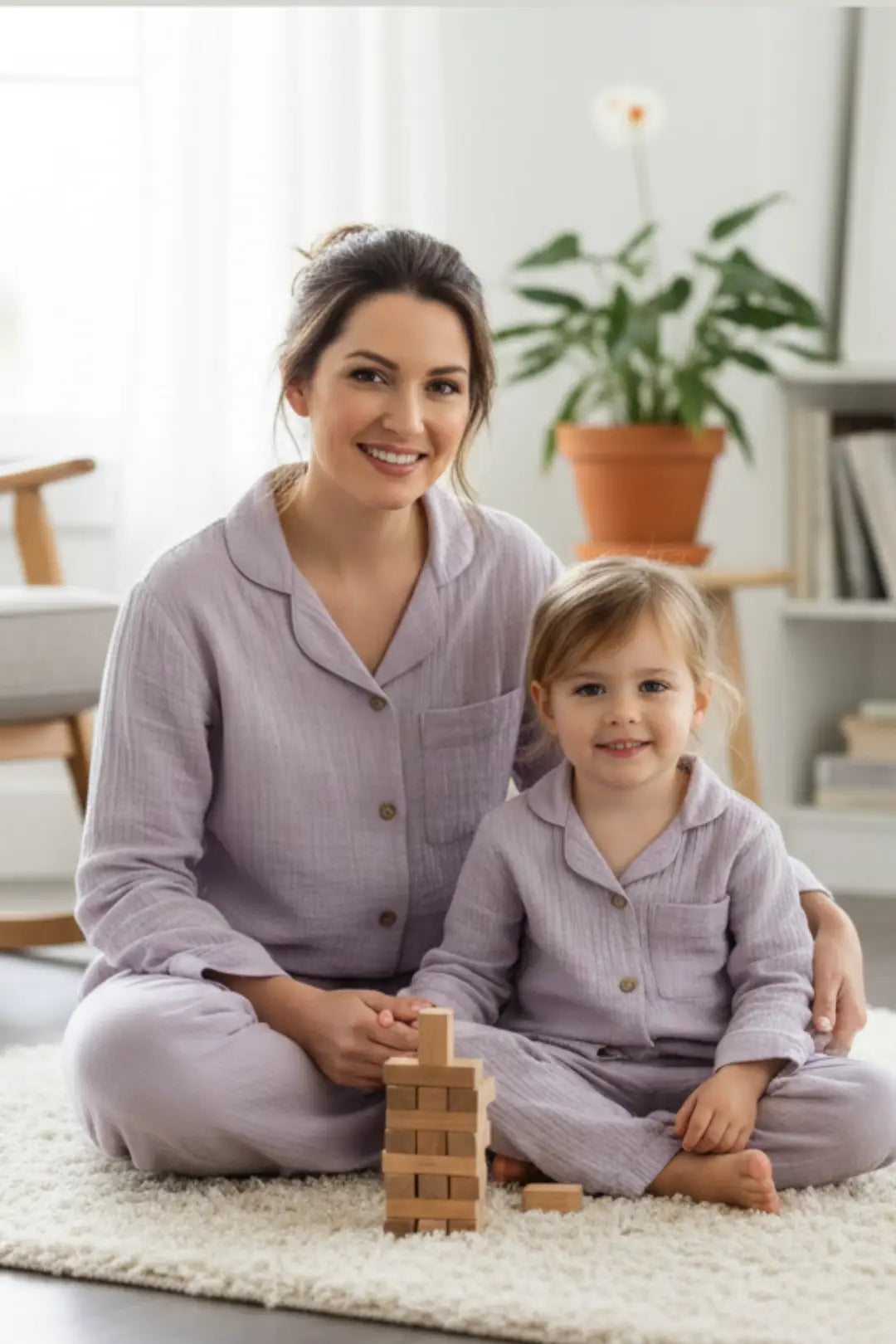 Purple Muslin Cotton Pyjama Set