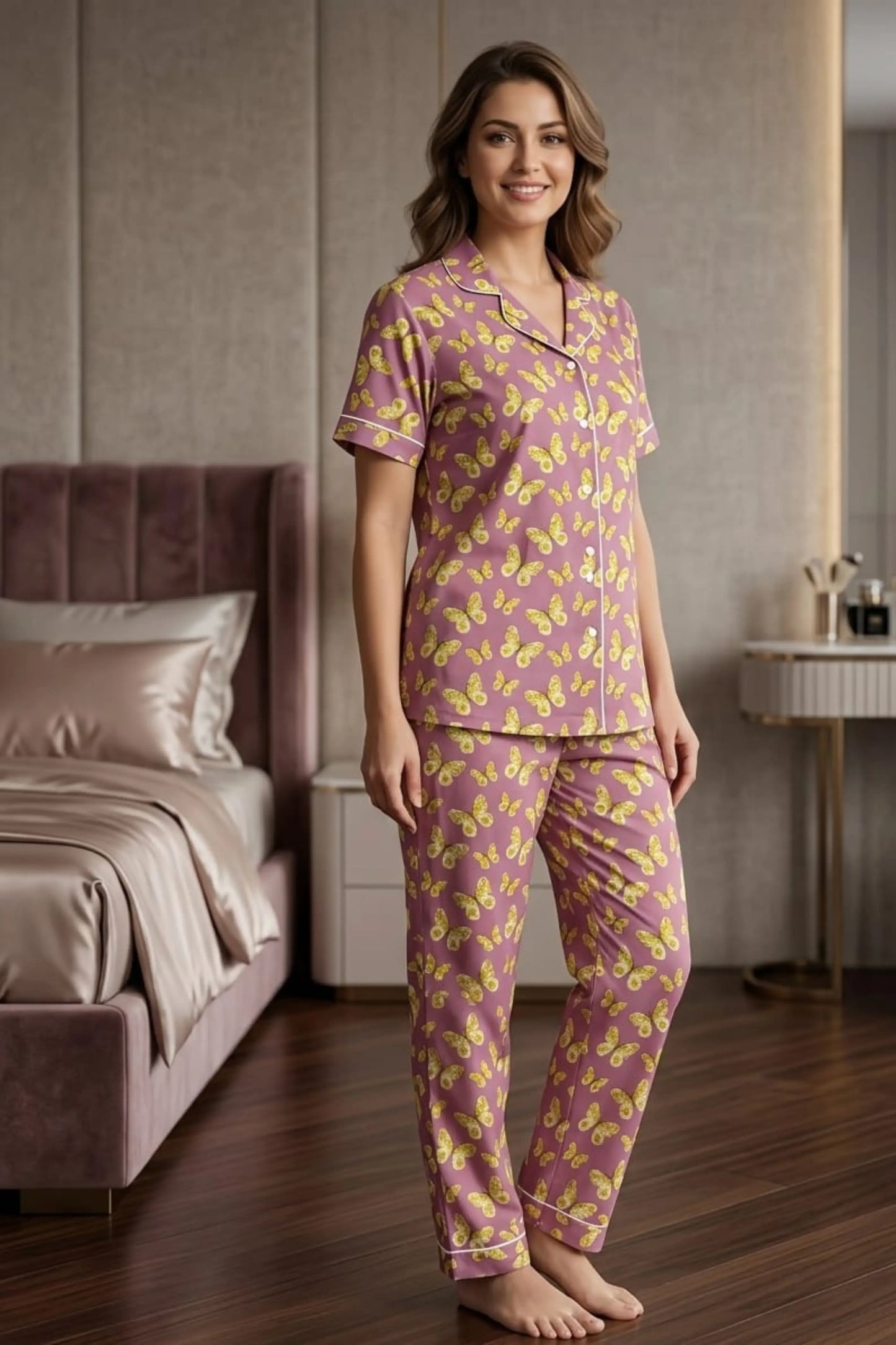Pink Butterfly Pyjama Sets
