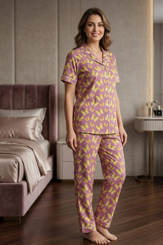 Pink Butterfly Pyjama Sets