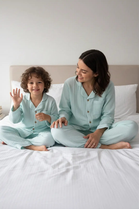 Mint Green Muslin Cotton Pyjama Set