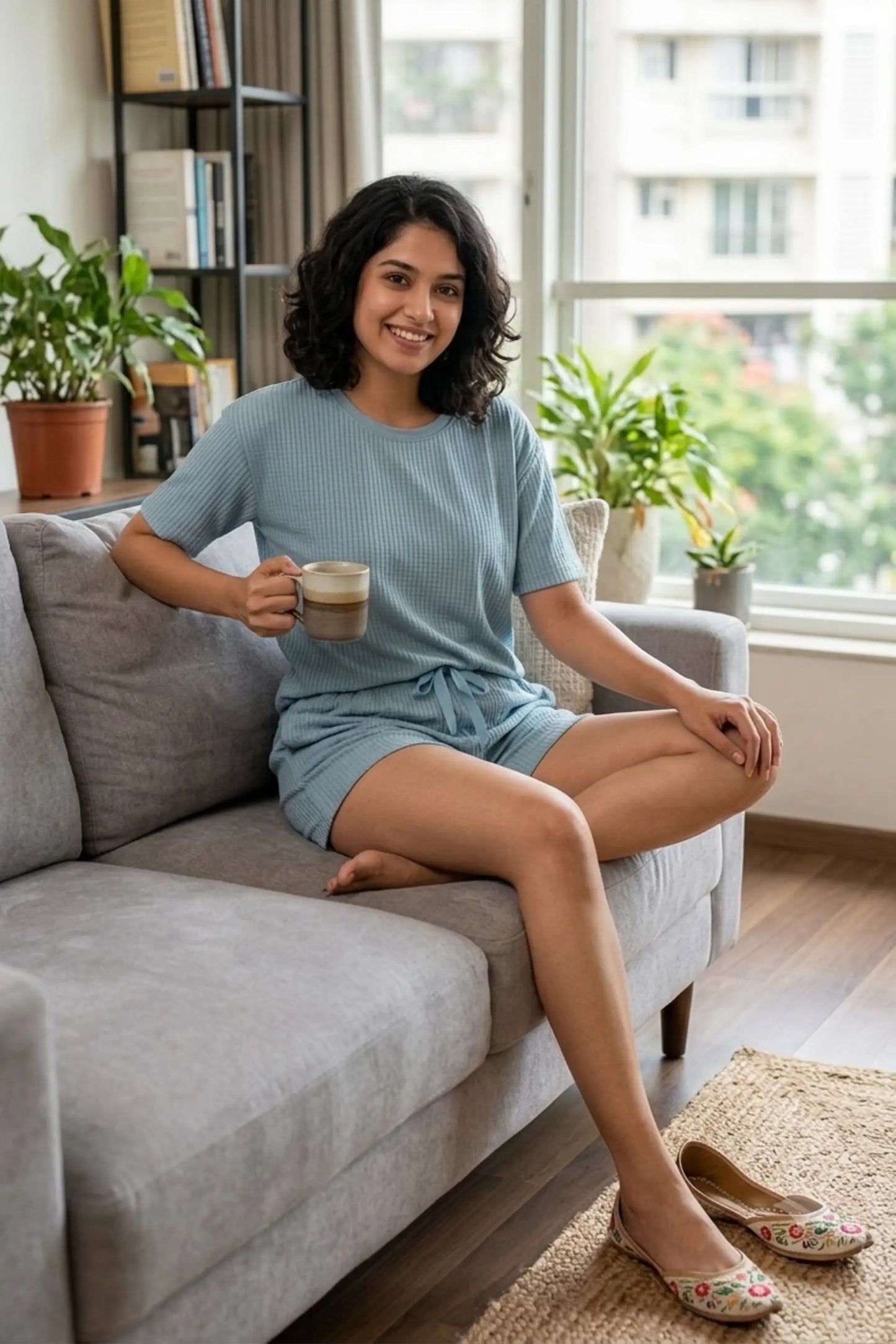 Light Bluish short Co-ord set