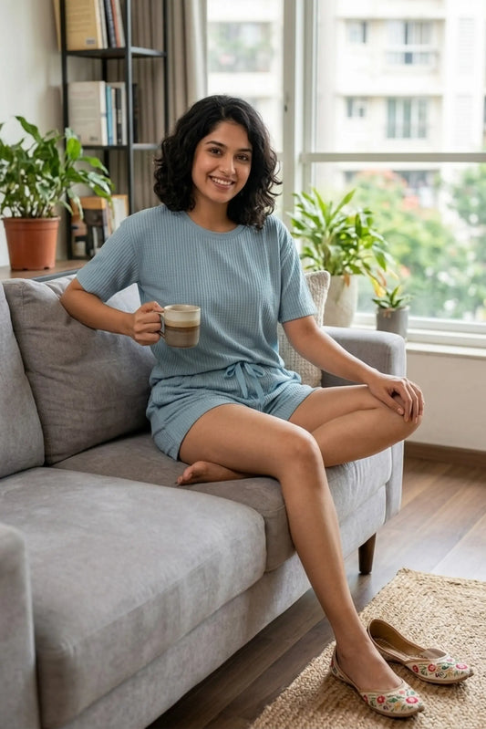 Light Bluish short Co-ord set