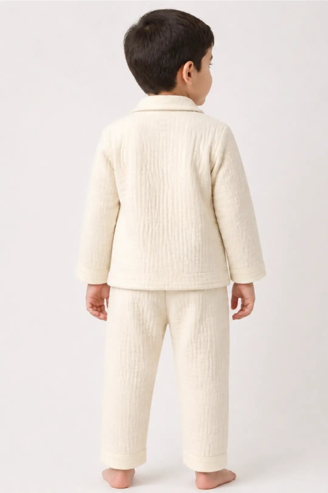Cream White Muslin Cotton Pyjama Set