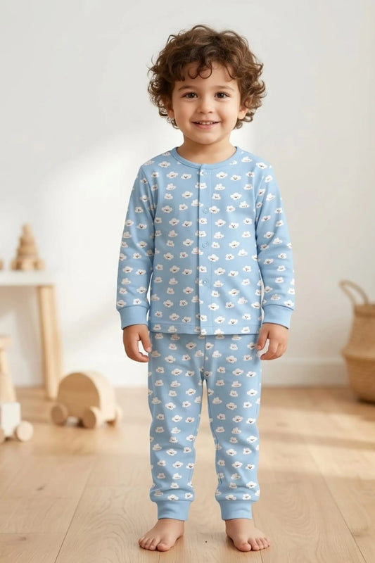 Blue Smiley Cloud Full Pants