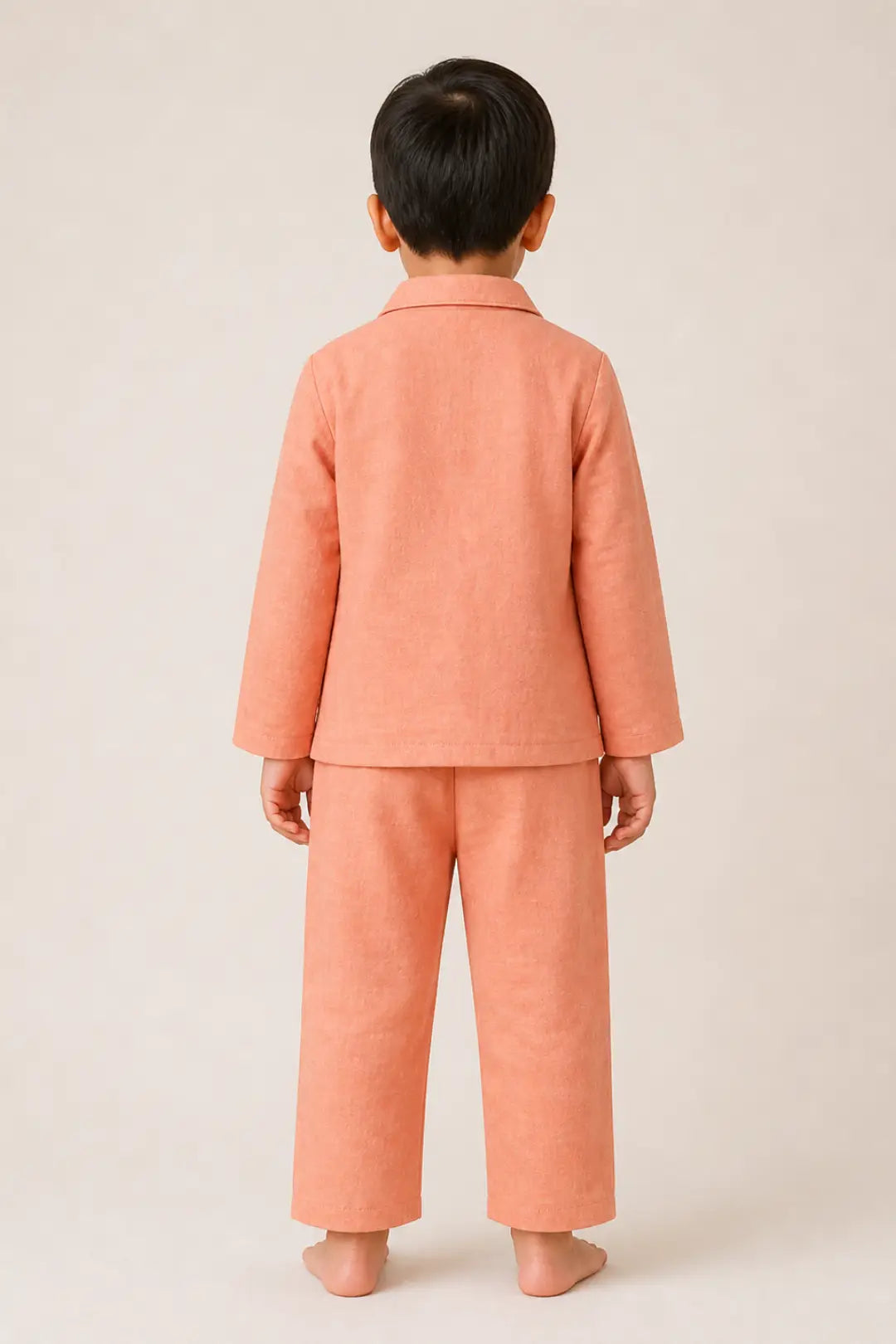 Coral Orange Muslin Cotton Pyjama Set