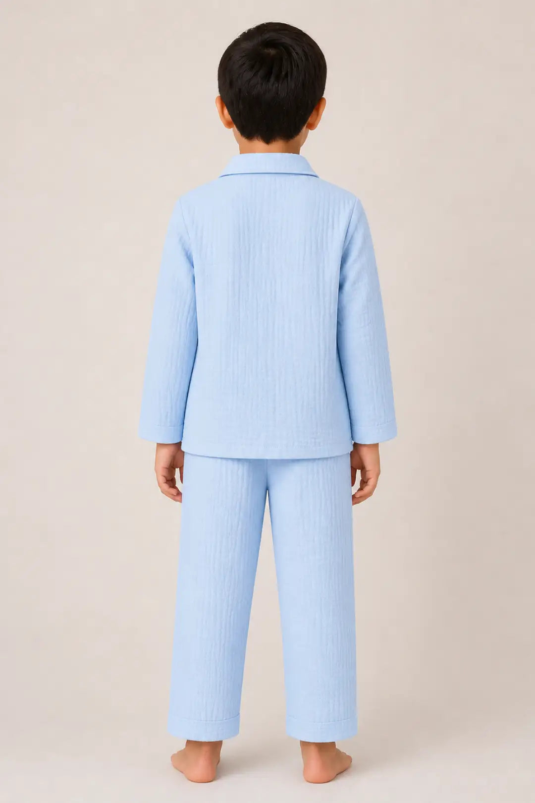 Sky Blue Muslin Cotton Pyjama Set