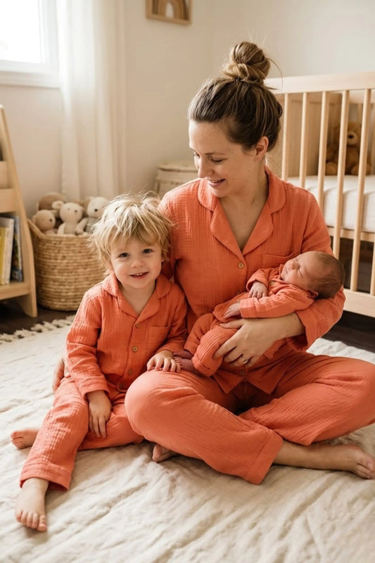 Orange Muslin Twinning Sets