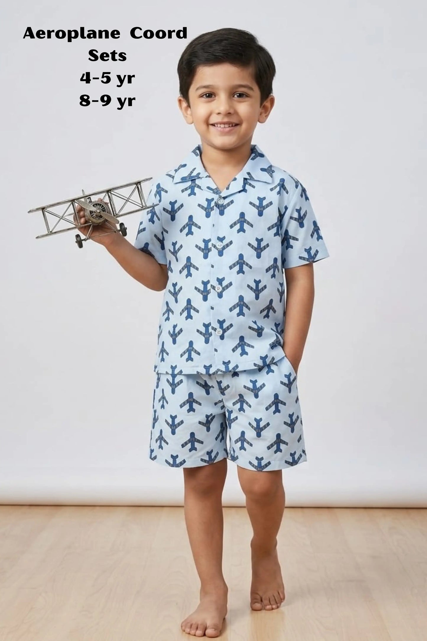 Blue Airoplane Shorts Sets