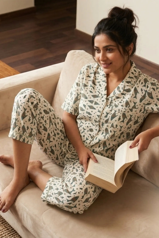 White Fish  Pyjama sets Pure Cotton