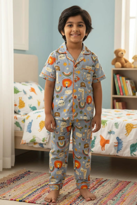 Grey Lion Pyjama Sets