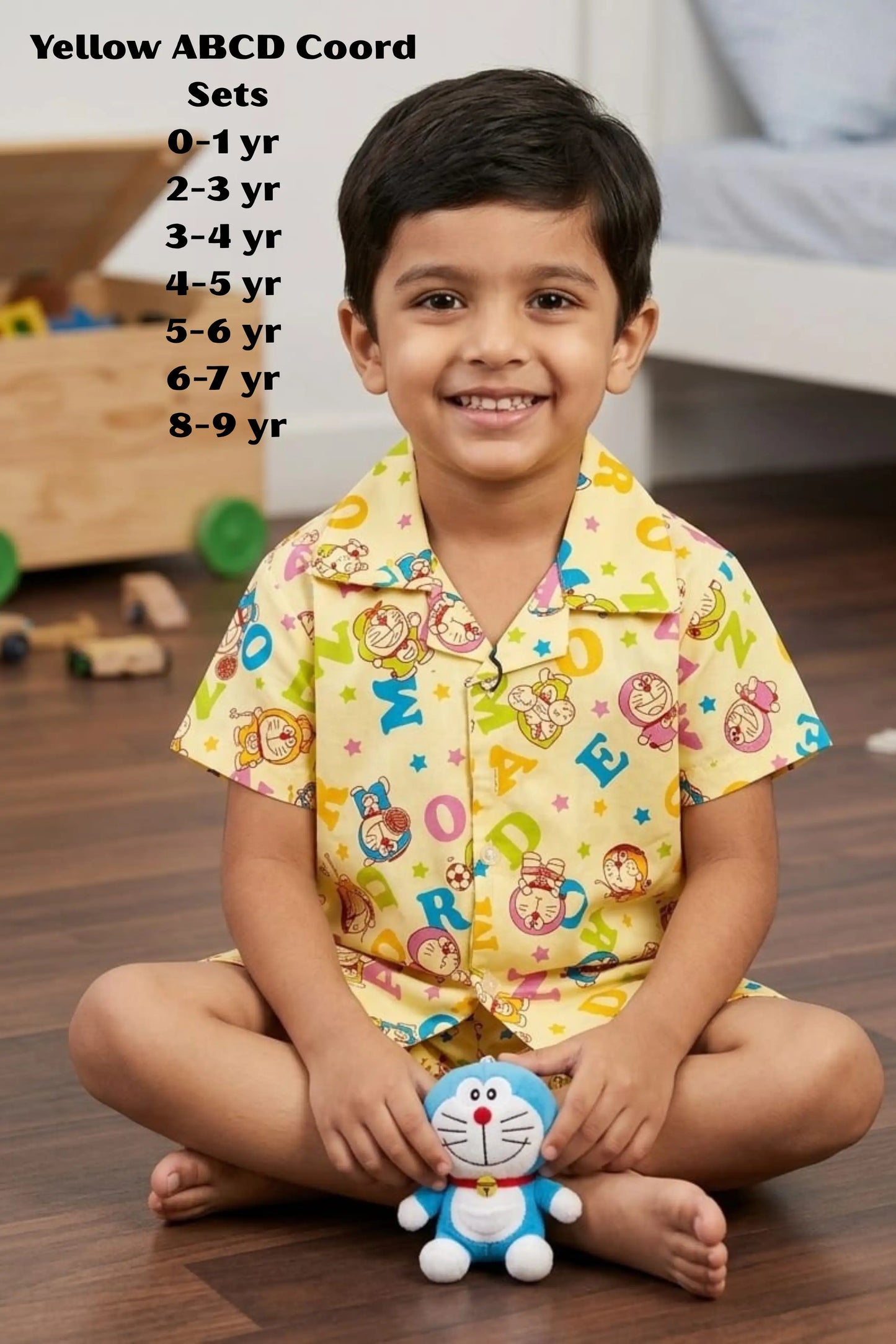 Yellow ABCD Shorts Sets