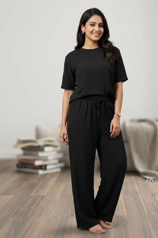 Black full pants Co-ord set
