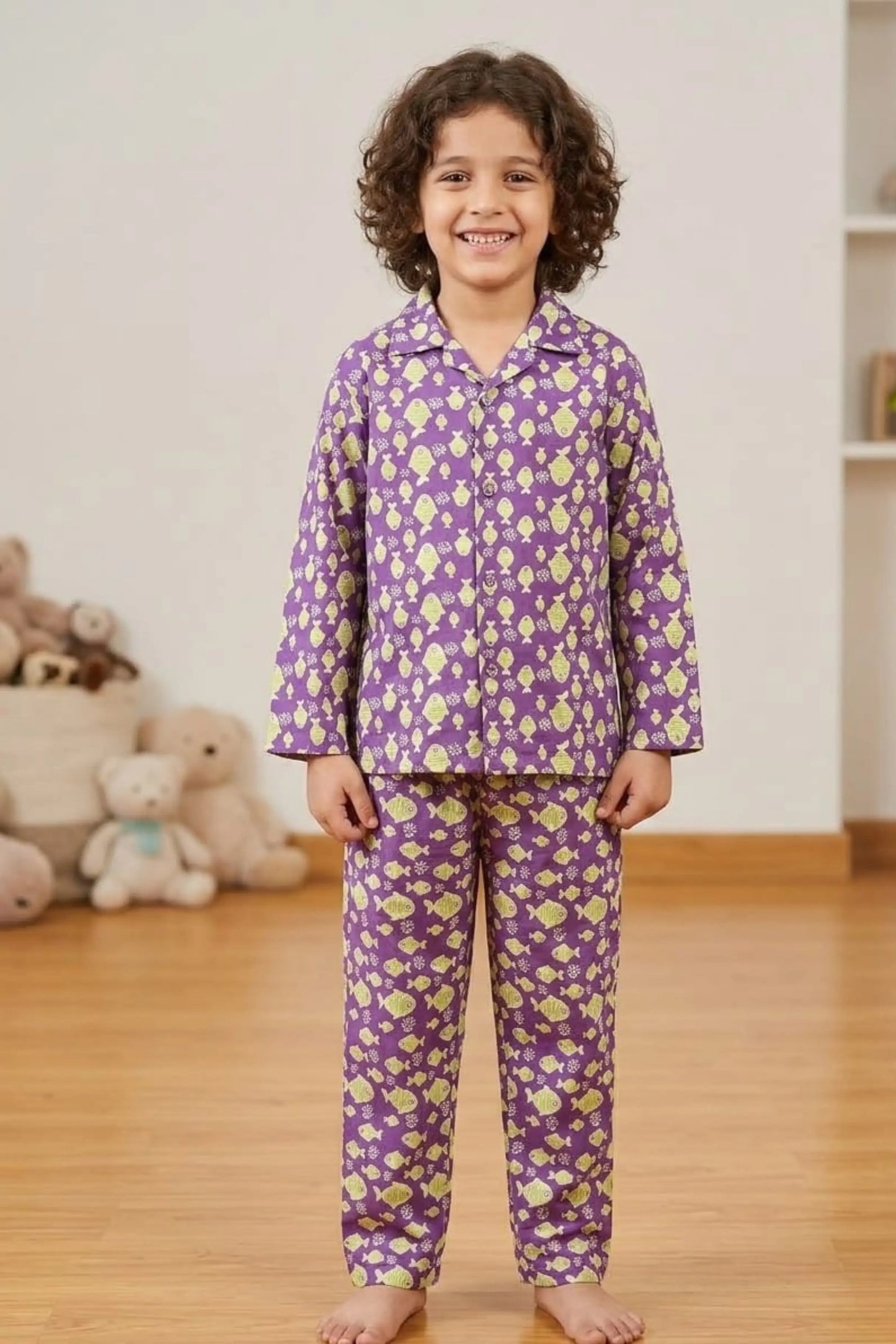 Purple Flish Pyjama Sets