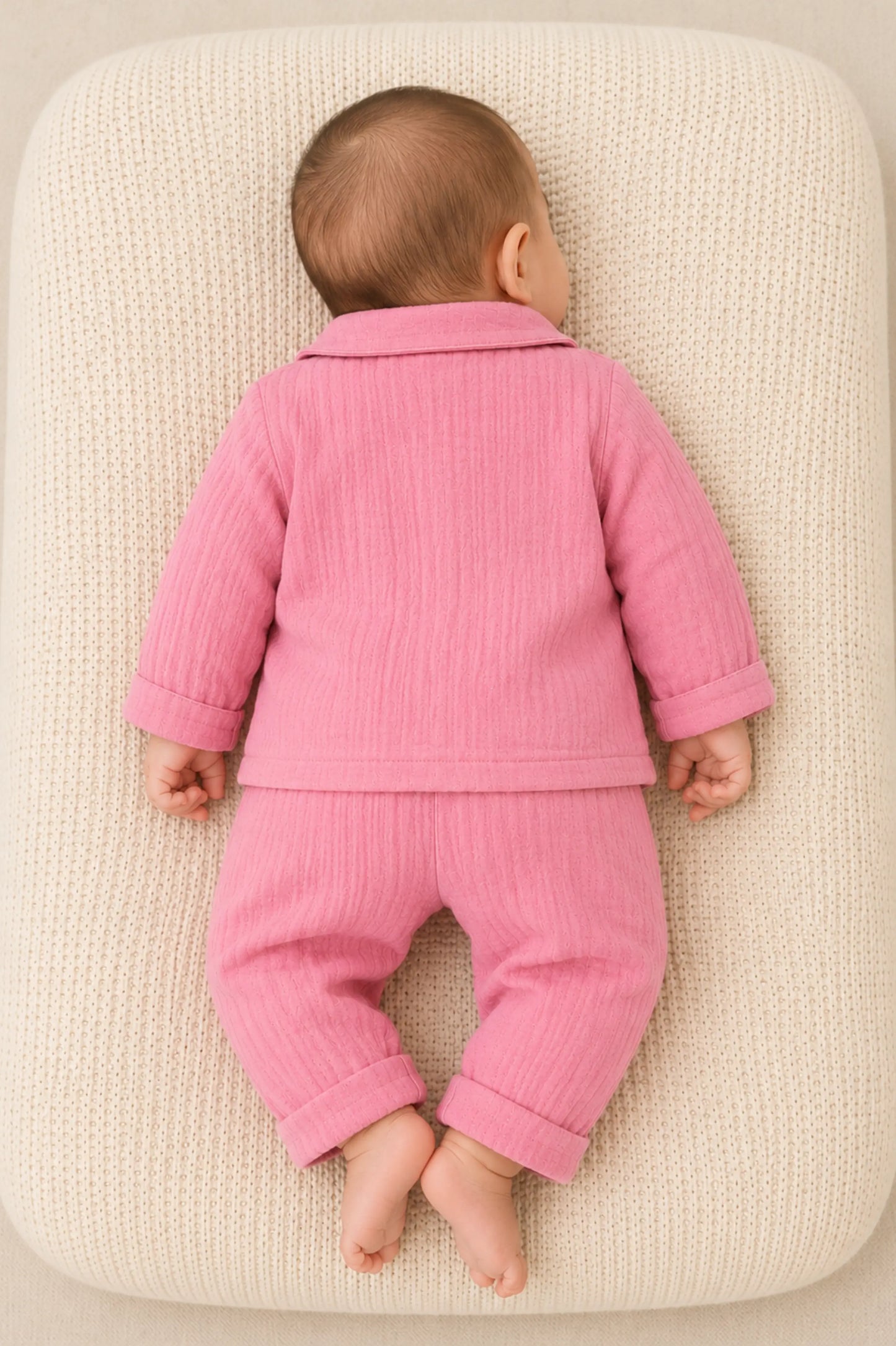 Babie Pink  Muslin Cotton Pyjama Set