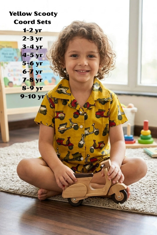 Yellow  Scooty shorts Sets