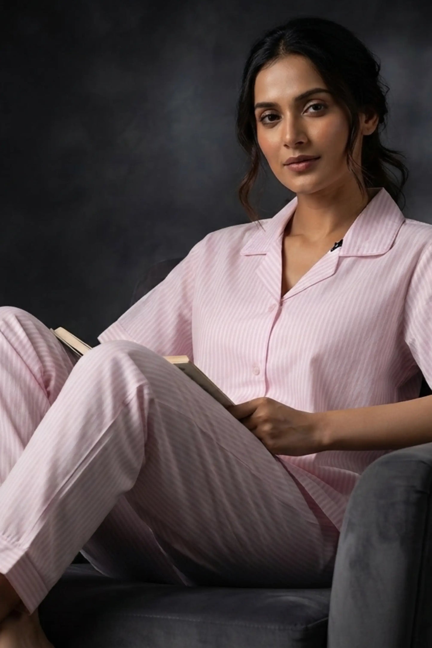 Pink Striped Pyjama Set