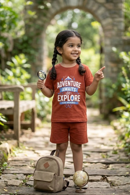 Brown Adventures Awaits Shorts Sets