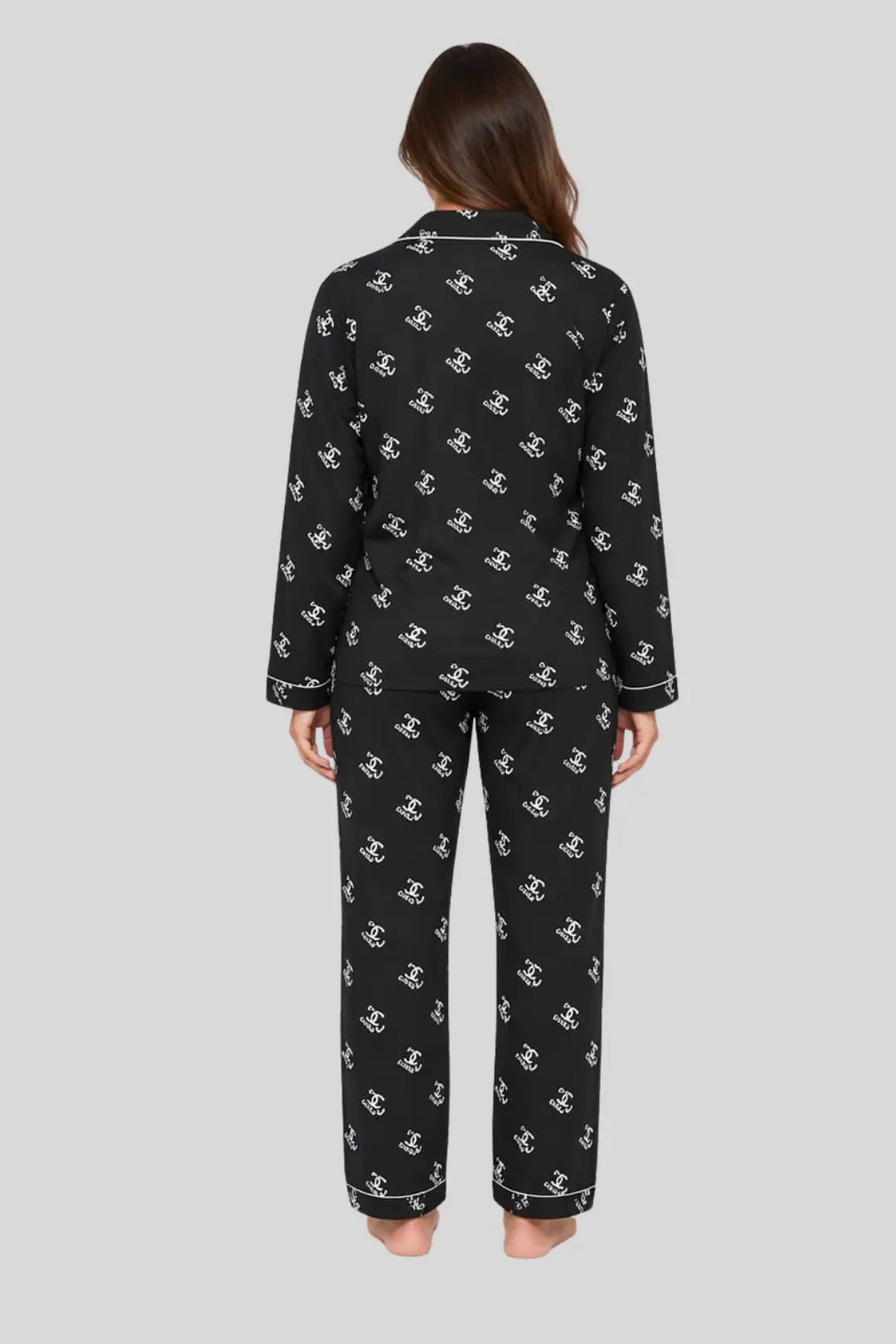 Black Chanel-Inspired Pyjama Set