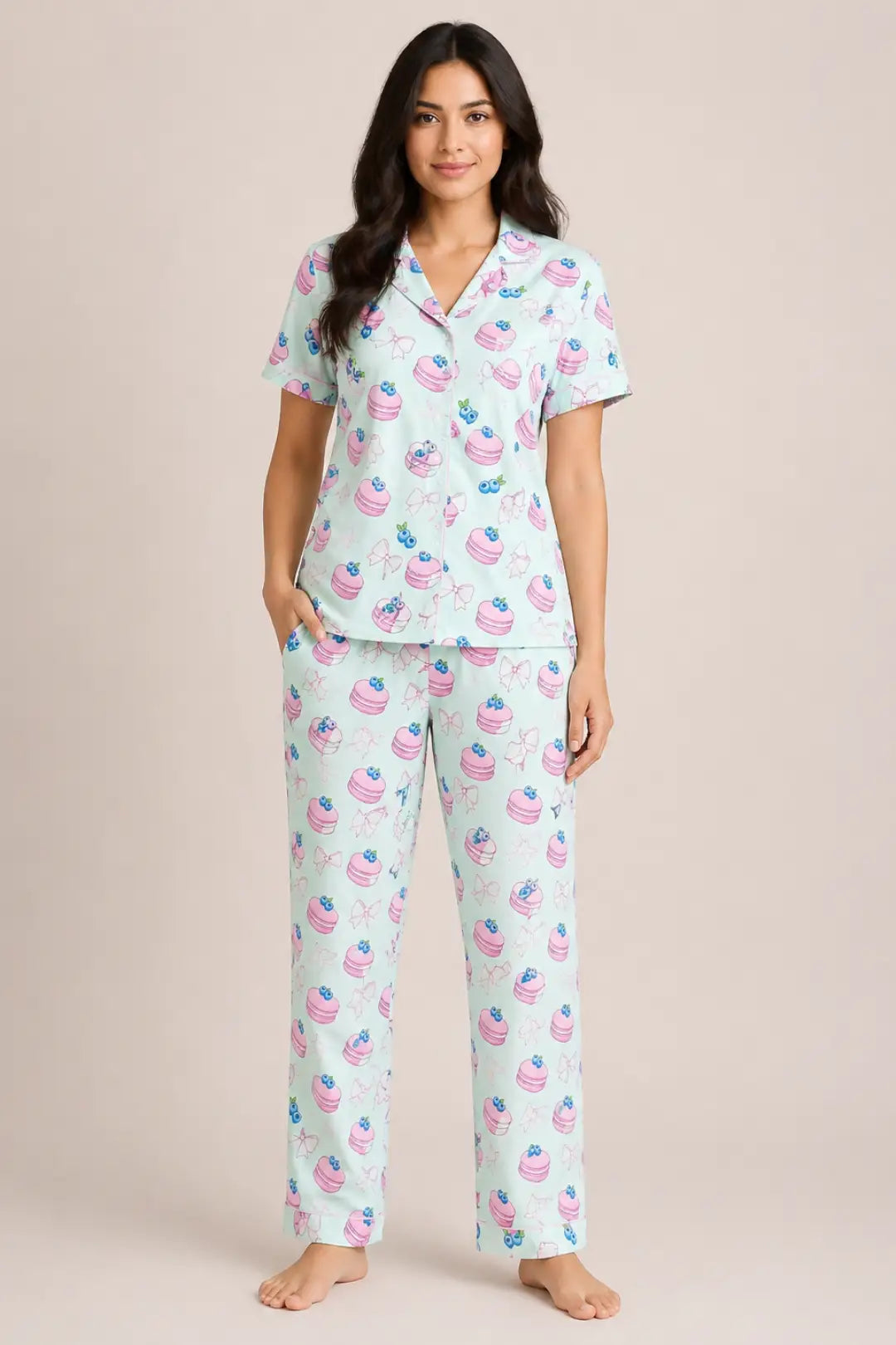 Blue Cupcakes Pyjama Set