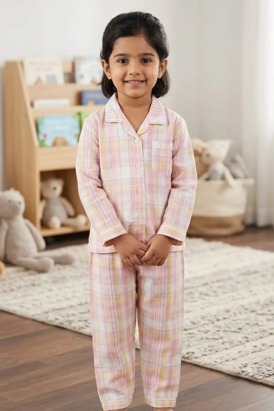 Pink Stripes Full Seelves Pyjama Sets