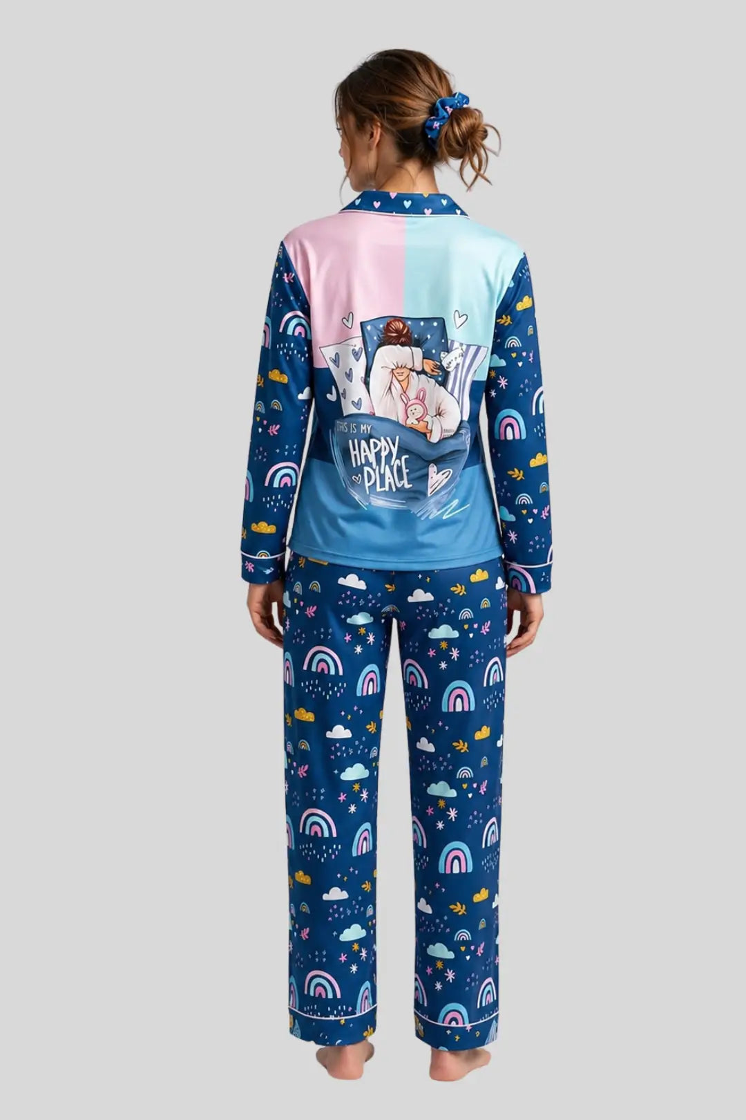 Blue Unicorn Print Pyjama Set