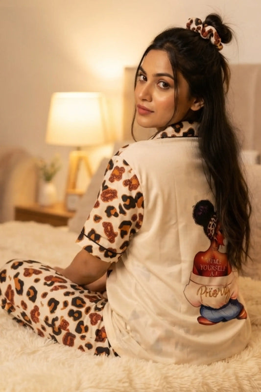Cheetah Print Pyjama Set