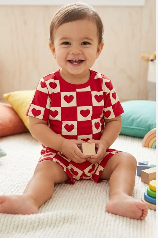 Red Love Shorts Sets