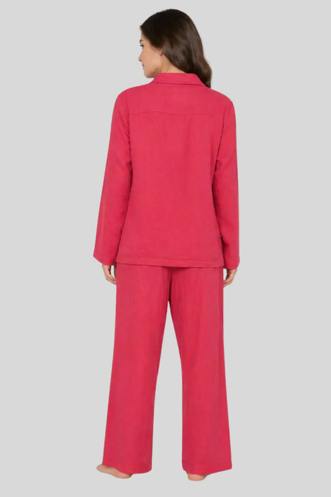 Red Muslin Cotton Pyjama Set
