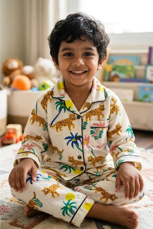 Cheetah Jungle Full Seelves Pyjama Sets