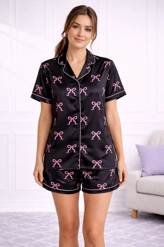 Black  Bons Shorts Set