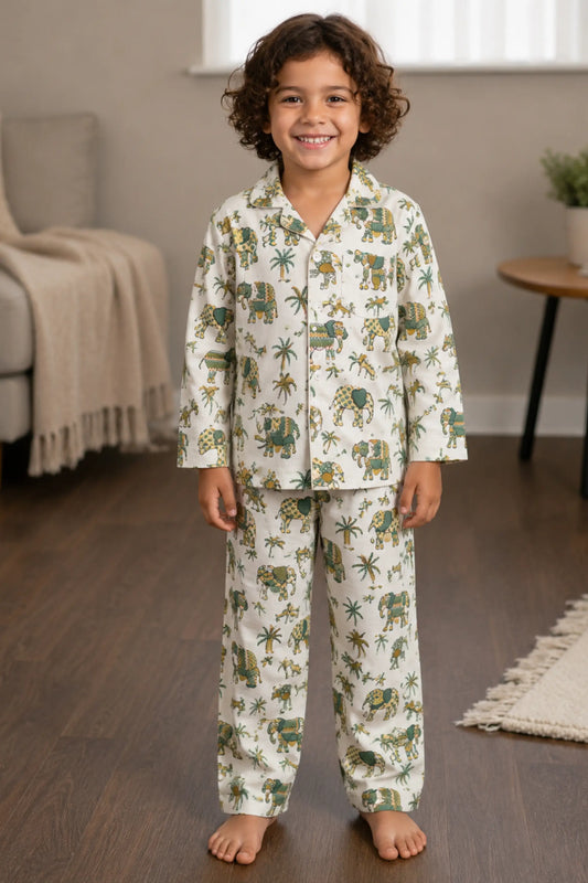 Green Elephant Pyjama Sets