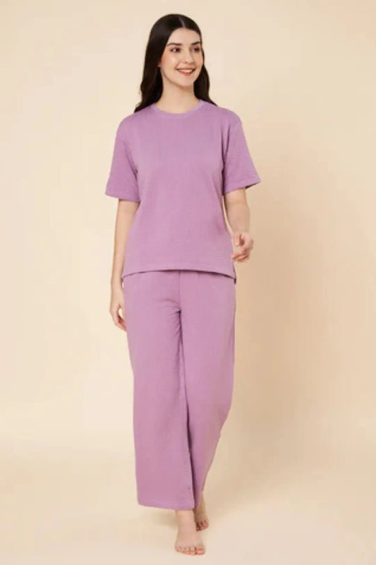 Lavender  full pants Co-ord set