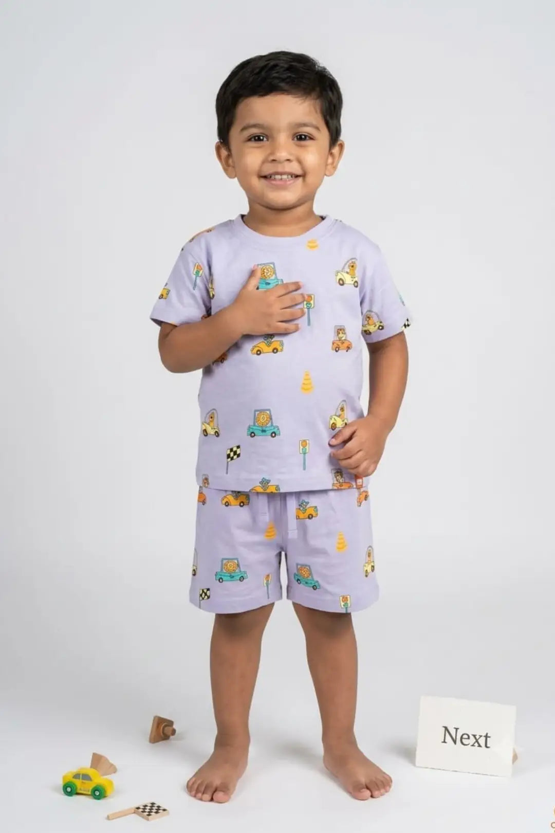 Purple Car Traffic Shorts Sets