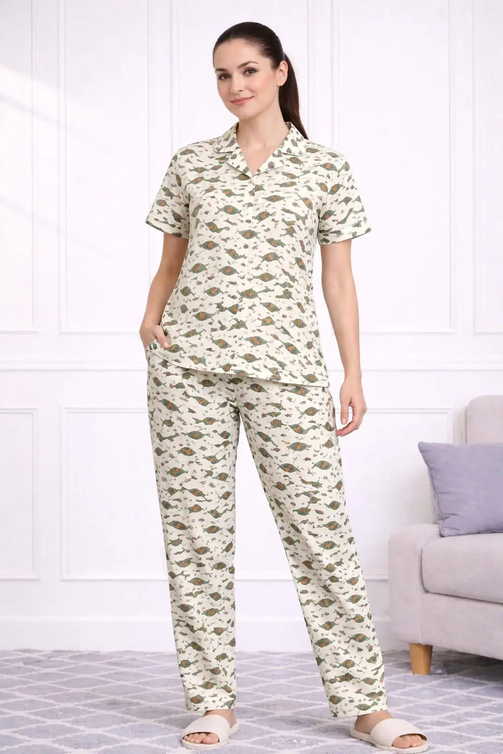 White Fish  Pyjama sets Pure Cotton