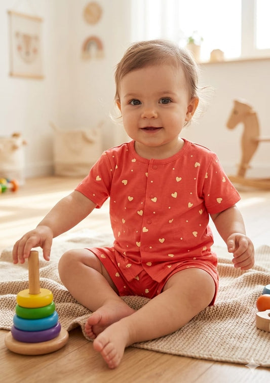 Orange yellowhearts Shorts Sets